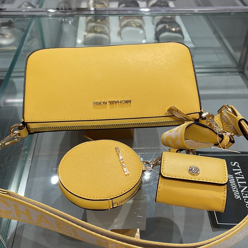 MICHAEL KORS JET SET TRAVEL SMALL SHOULDER CROSSBODY BAG WITH TECH ATTCH AIRPOD - Picture 5 of 16